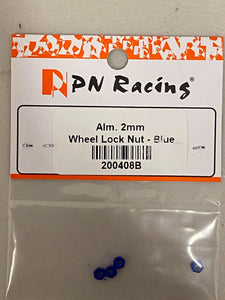 200408B PN Racing Alm. 2mm Wheel Lock Nut - Blue