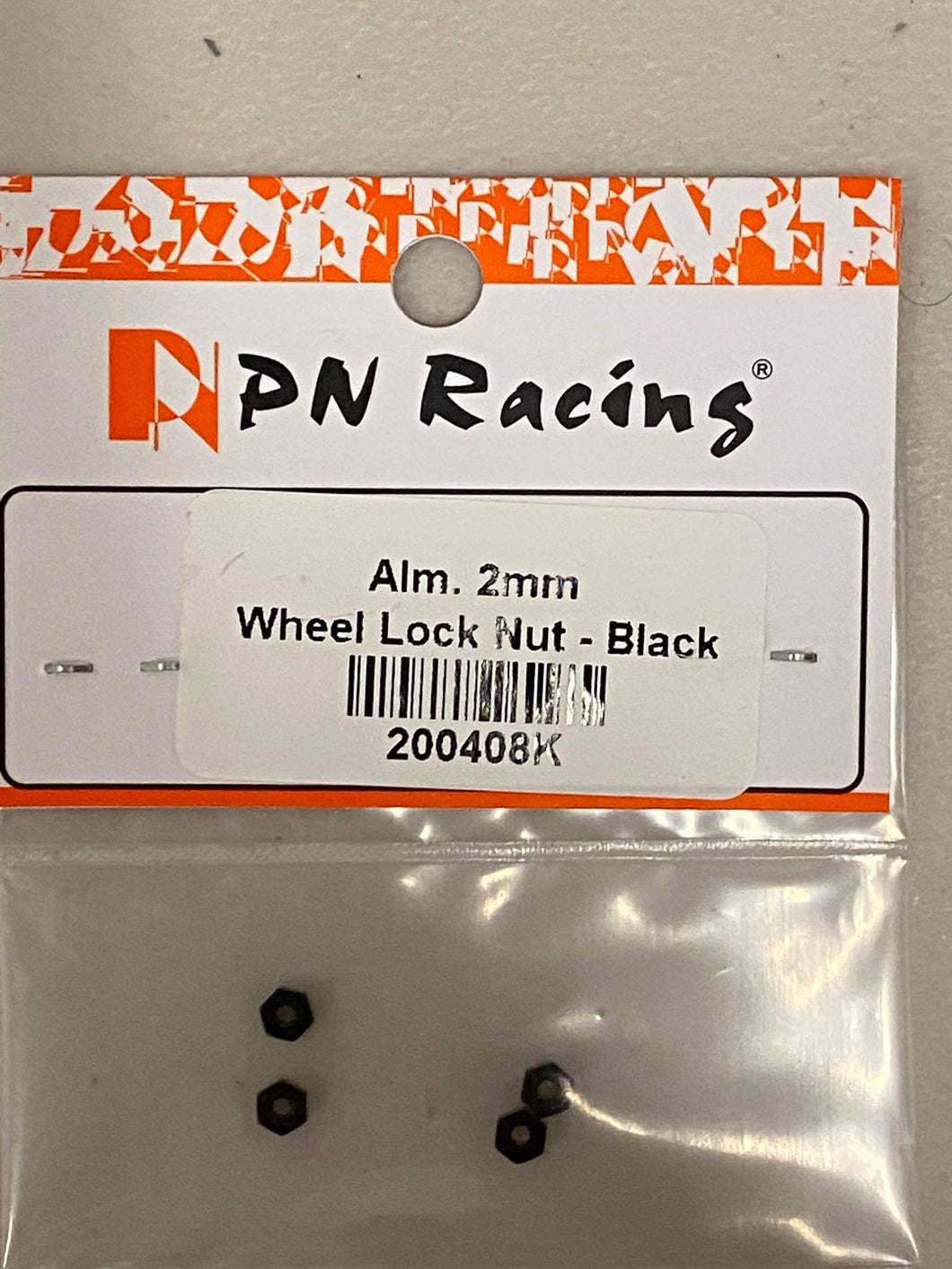 200408K PN Racing Alm. 2mm Wheel Lock Nut - Black