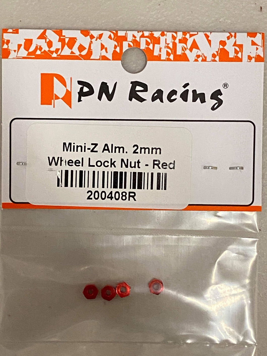 200408R PN Racing Alm. 2mm Wheel Lock Nut - Red
