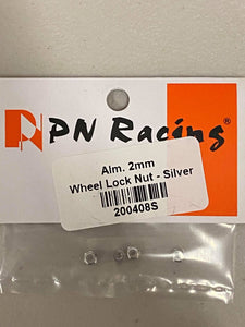 200408S PN Racing Alm. 2mm Wheel Lock Nut - Silver