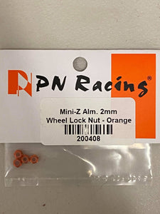 200408 PN Racing Alm. 2mm Wheel Lock Nut - Orange