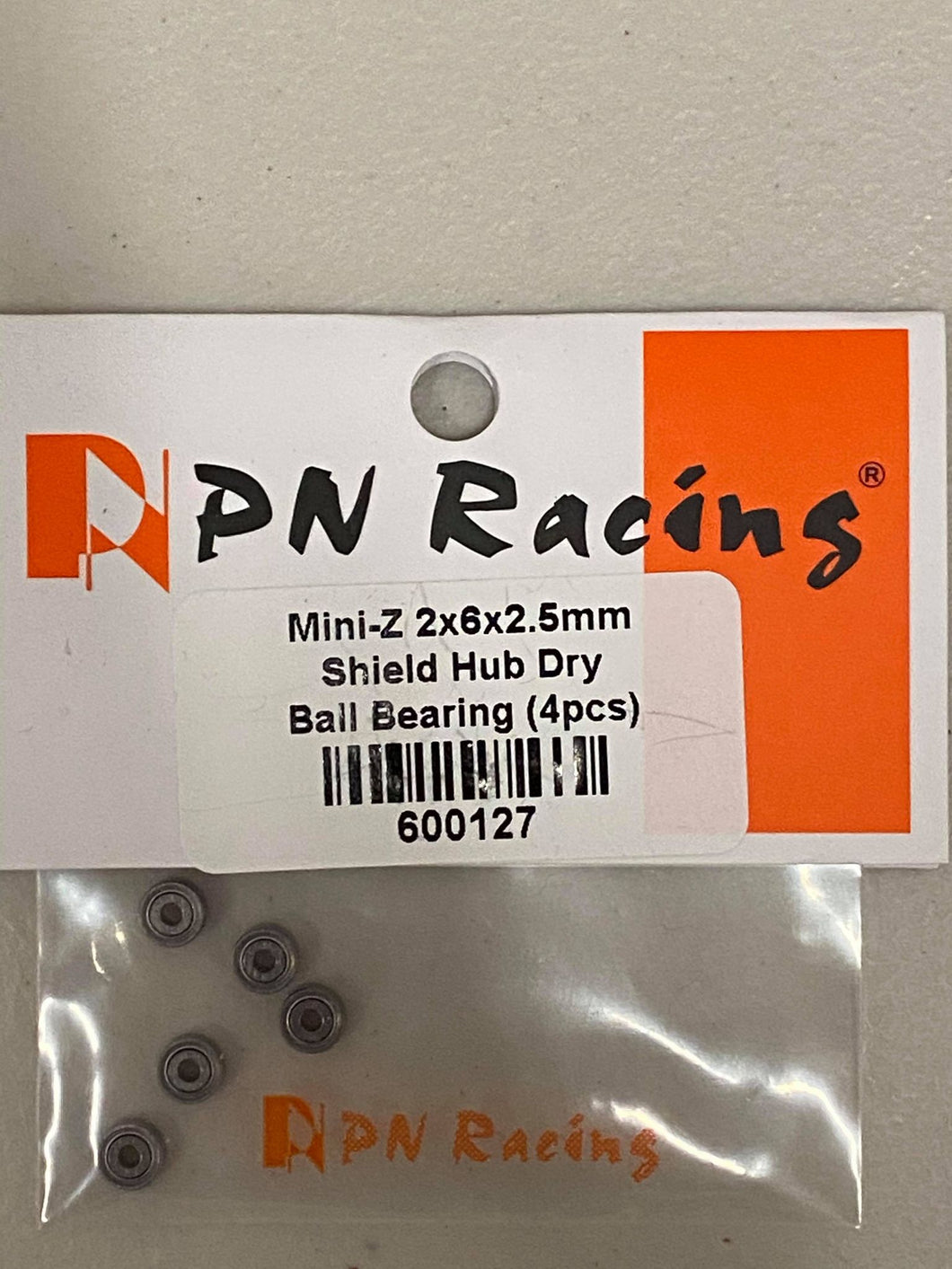 600127 PN Racing Mini-Z 2x6x2.5mm Shield Hub Dry Ball Bearing (4pcs)