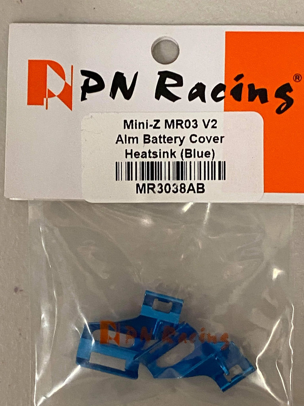 MR3038AB PN Racing Mini-Z MR03 V2 Alm Battery Cover Heatsink (Blue)