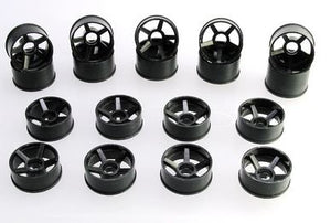 205BR2 PN Racing Mini-Z 2WD Machine Cut 5 Spoke Rear Wheel R2 Black