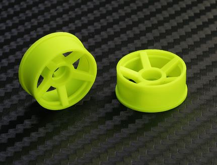 205YF0 PN Racing Mini-Z 2WD Machine Cut 5 Spoke Front Wheel F0 Yellow