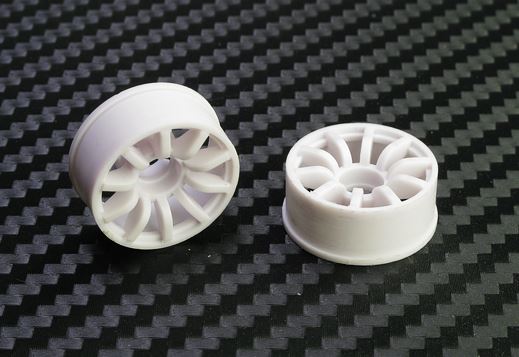 210WF0 PN Racing Mini-Z 2WD Machine Cut 10 Spoke Front Wheel F0 White